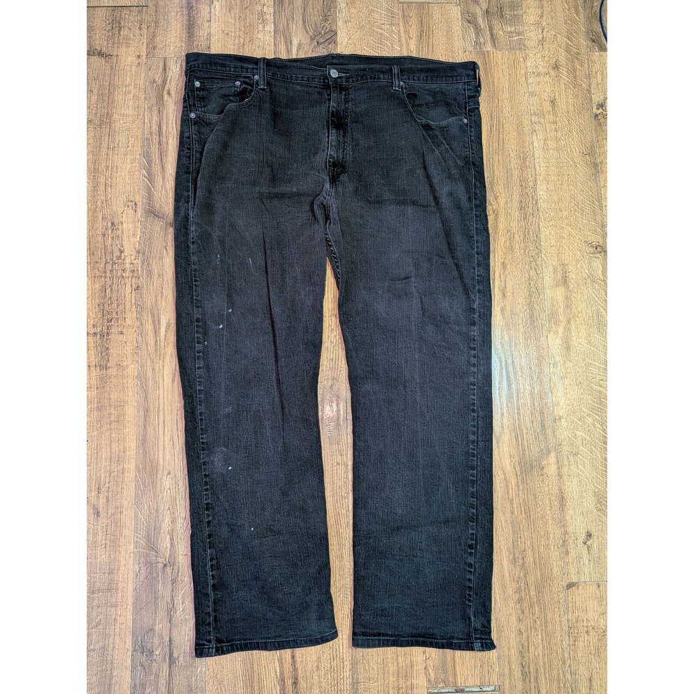 Levis 569‎ Loose Straight Fit Jeans Mens 42x32 Faded Black Denim Pants 569-0235